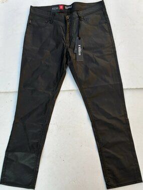 Kayden K Slim Straight Leg Black Pants SS302 Size 34X30